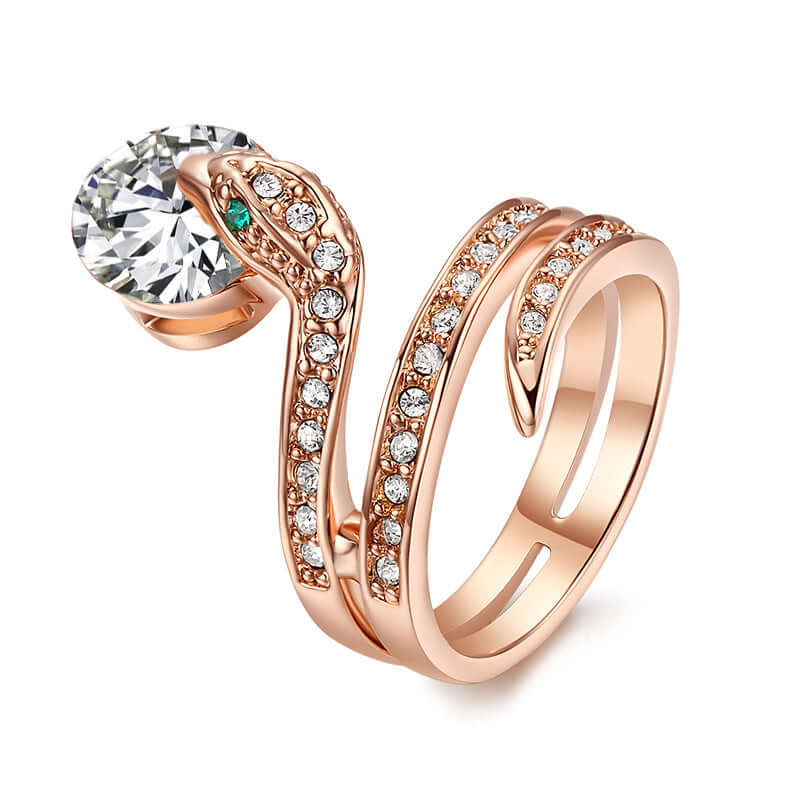 Retro Snake-shaped Women's Ring ZirconCJLX233794328BYRetro Snake-shaped Women's Zircon Ring - Stylish Elegance