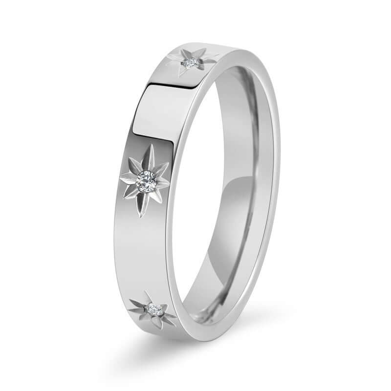 Stainless Steel Women's Five-pointed Star Inlaid Zircon Classic Style Plated 18KCJLX233054006FUStainless Steel Women's Star Ring - Classic 18K Plated