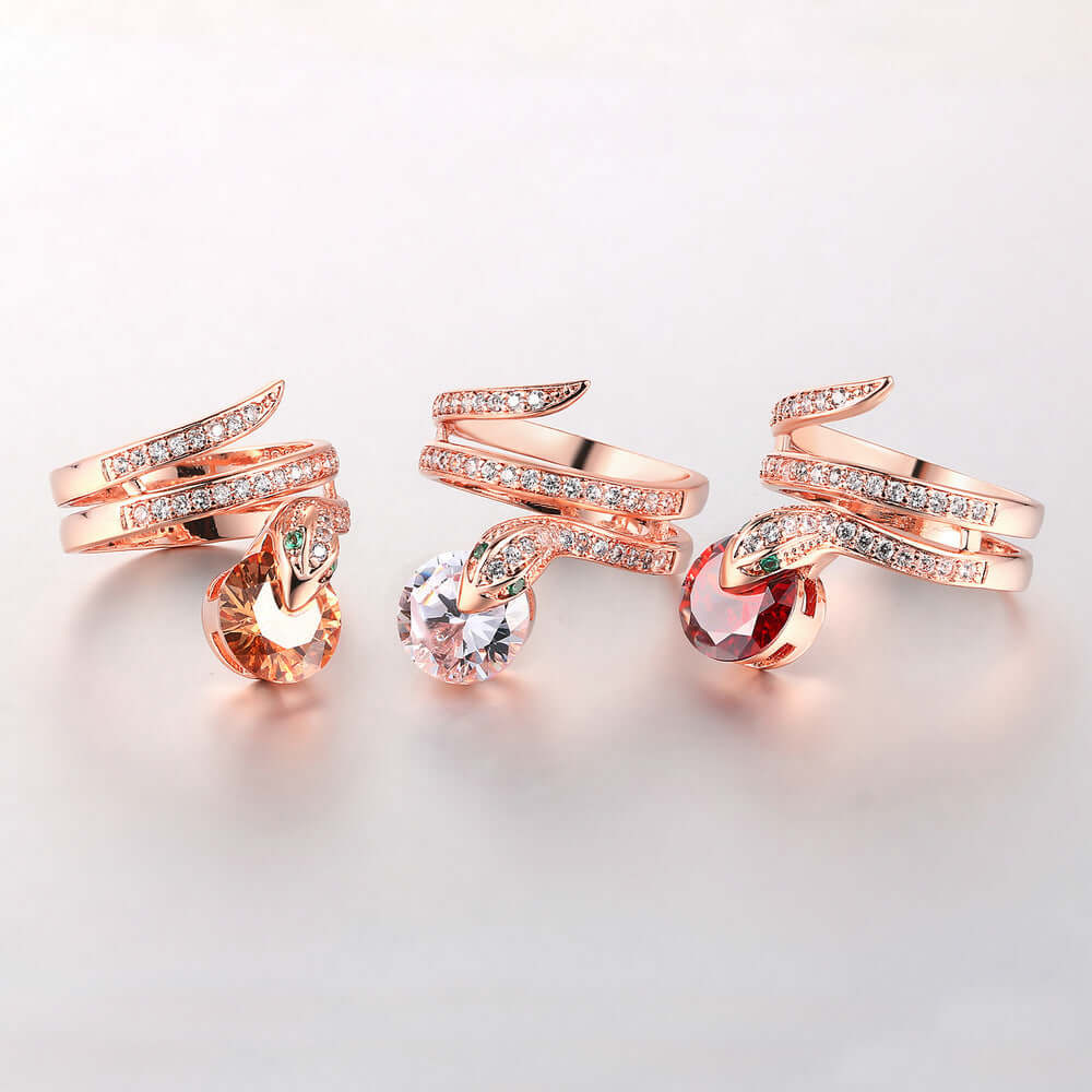 Retro Snake-shaped Women's Ring ZirconCJLX233794328BYRetro Snake-shaped Women's Zircon Ring - Stylish Elegance