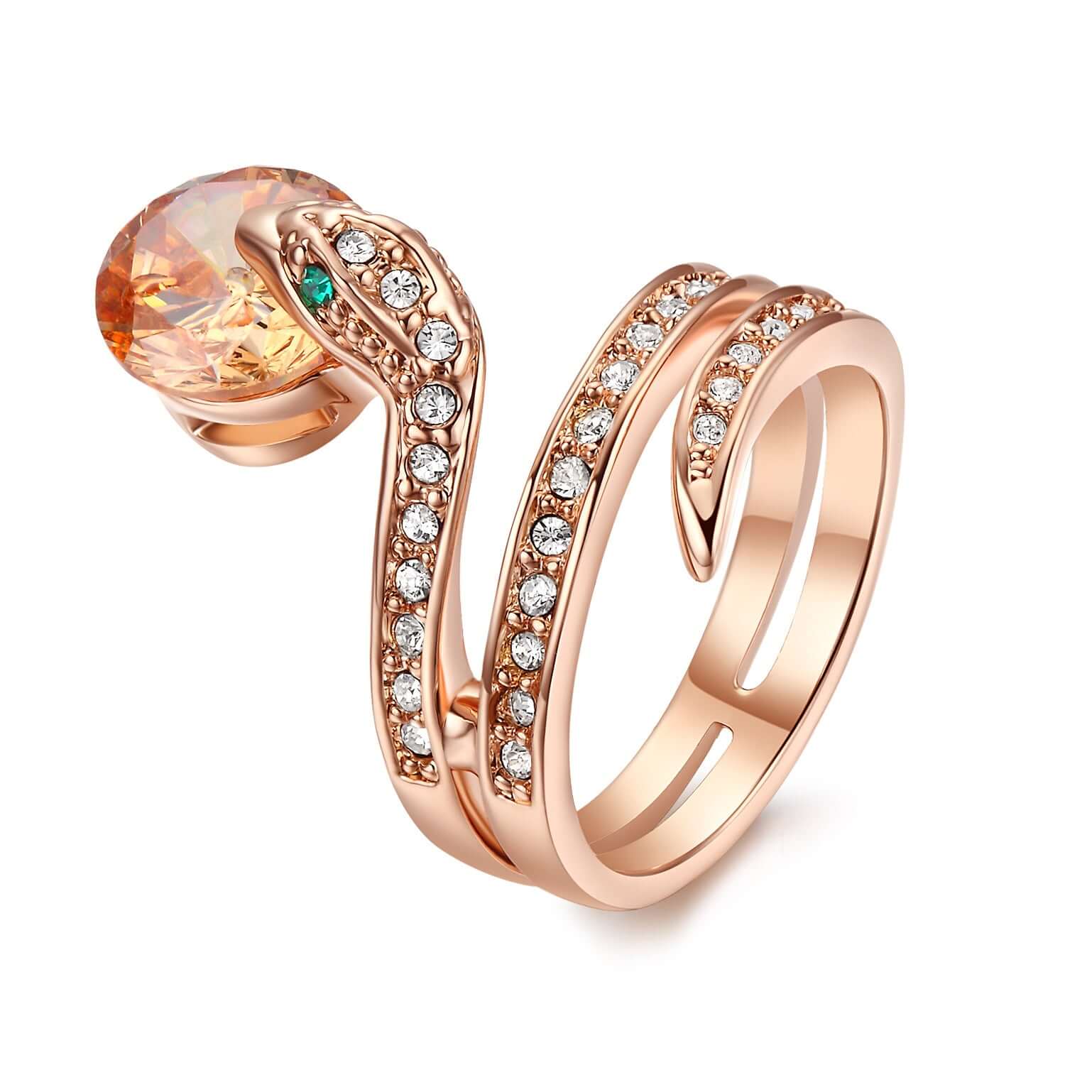 Retro Snake-shaped Women's Ring ZirconCJLX233794328BYRetro Snake-shaped Women's Zircon Ring - Stylish Elegance