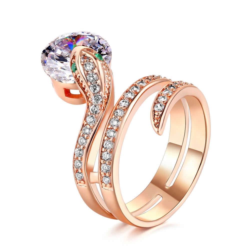 Retro Snake-shaped Women's Ring ZirconCJLX233794321UFRetro Snake-shaped Women's Zircon Ring - Stylish Elegance