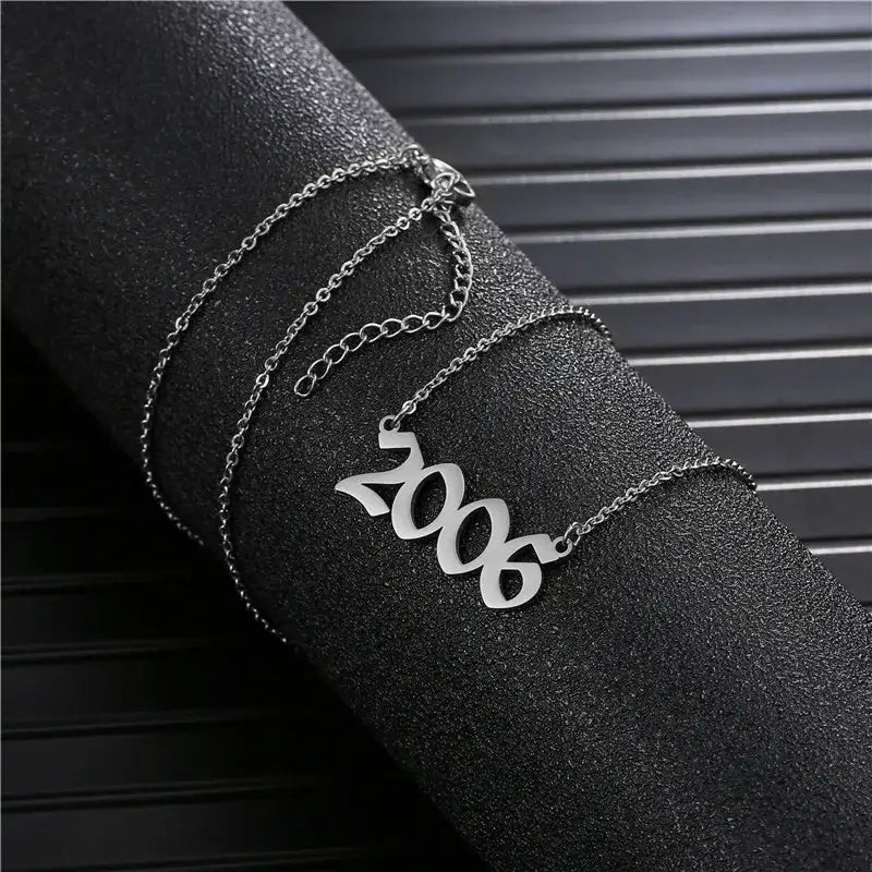 Old English Number Necklace