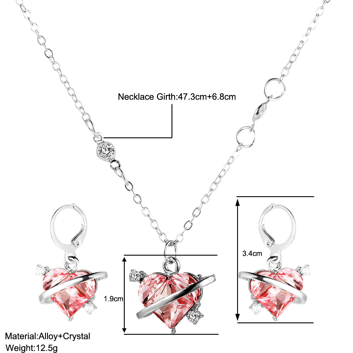 Pendant Necklace Earrings Jewelry Suit