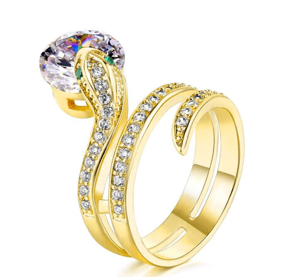 Retro Snake-shaped Women's Ring ZirconCJLX233794328BYRetro Snake-shaped Women's Zircon Ring - Stylish Elegance