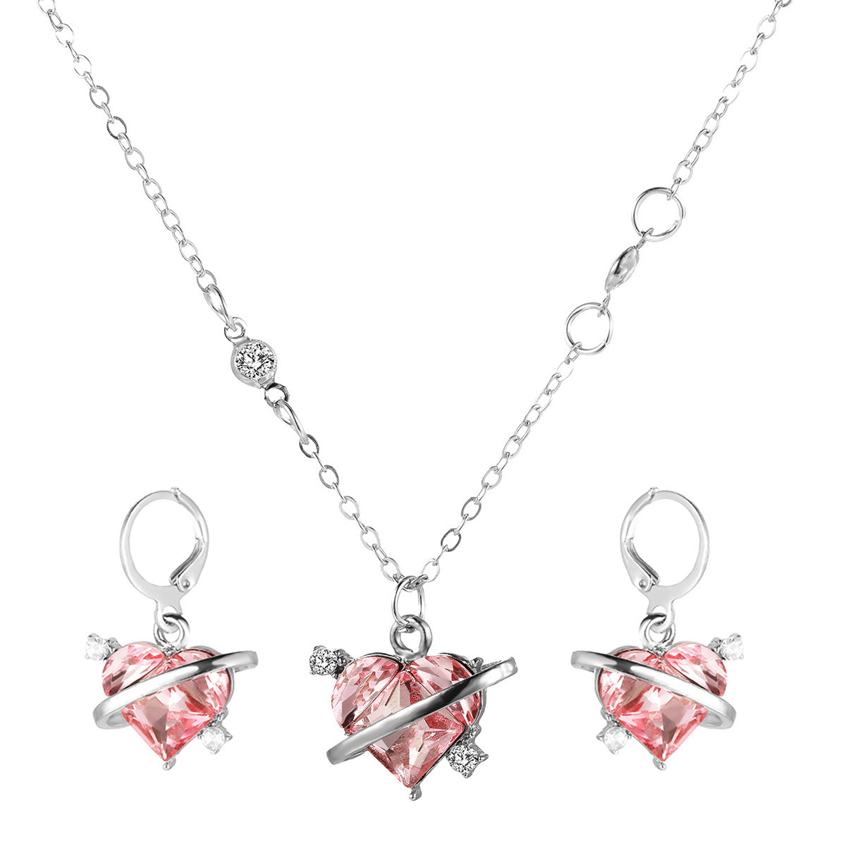 Pendant Necklace Earrings Jewelry Suit