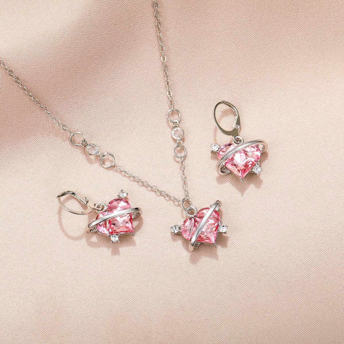 Pendant Necklace Earrings Jewelry Suit