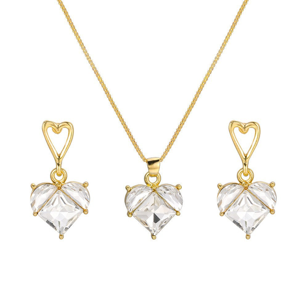 Pendant Necklace Earrings Jewelry Suit