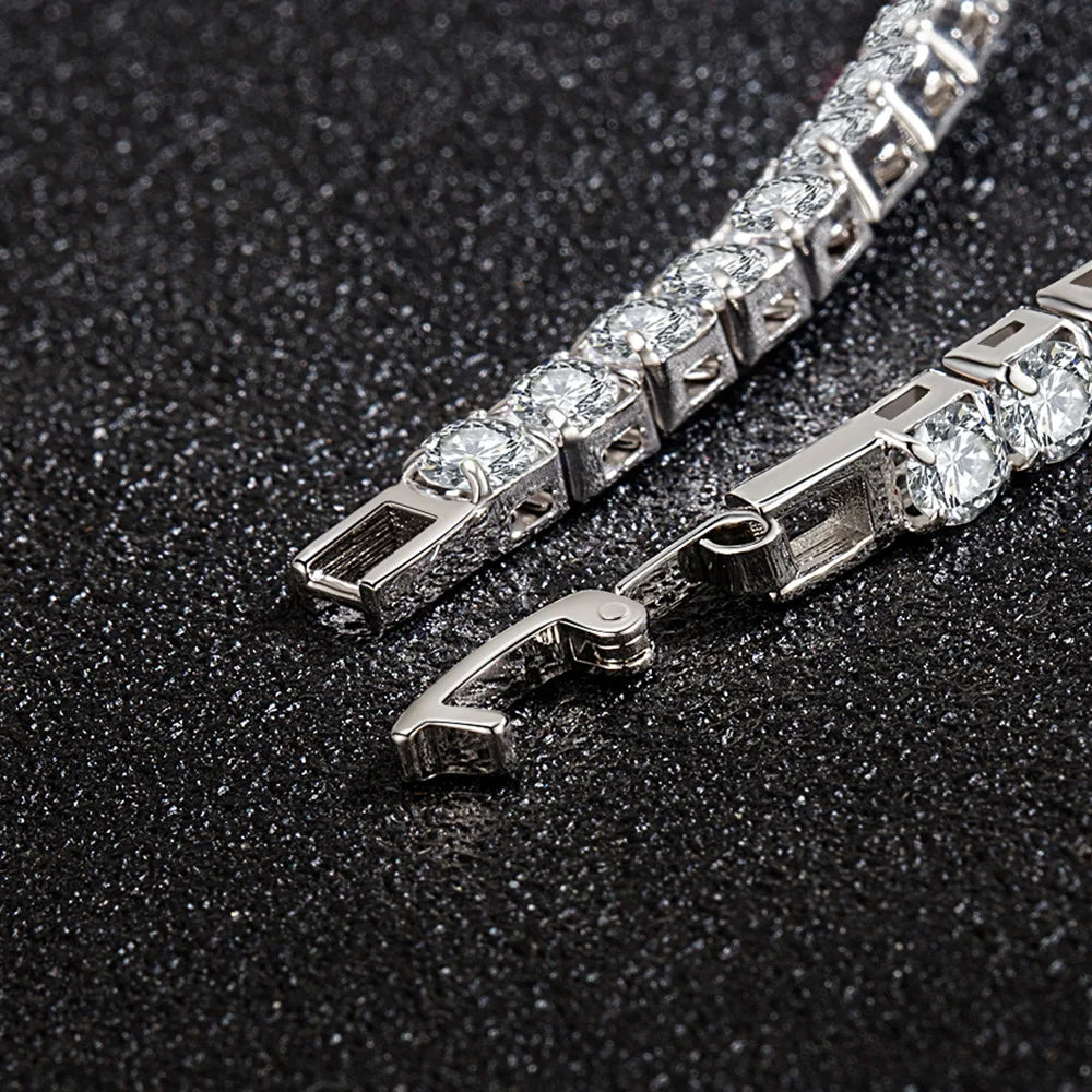 Silver Zircon Tennis Bracelet For Women