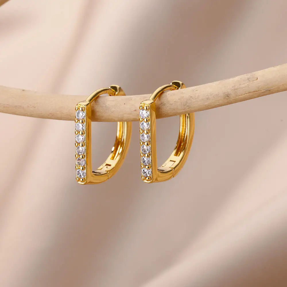 Fashion Zircon Circle Drop Earring For Women