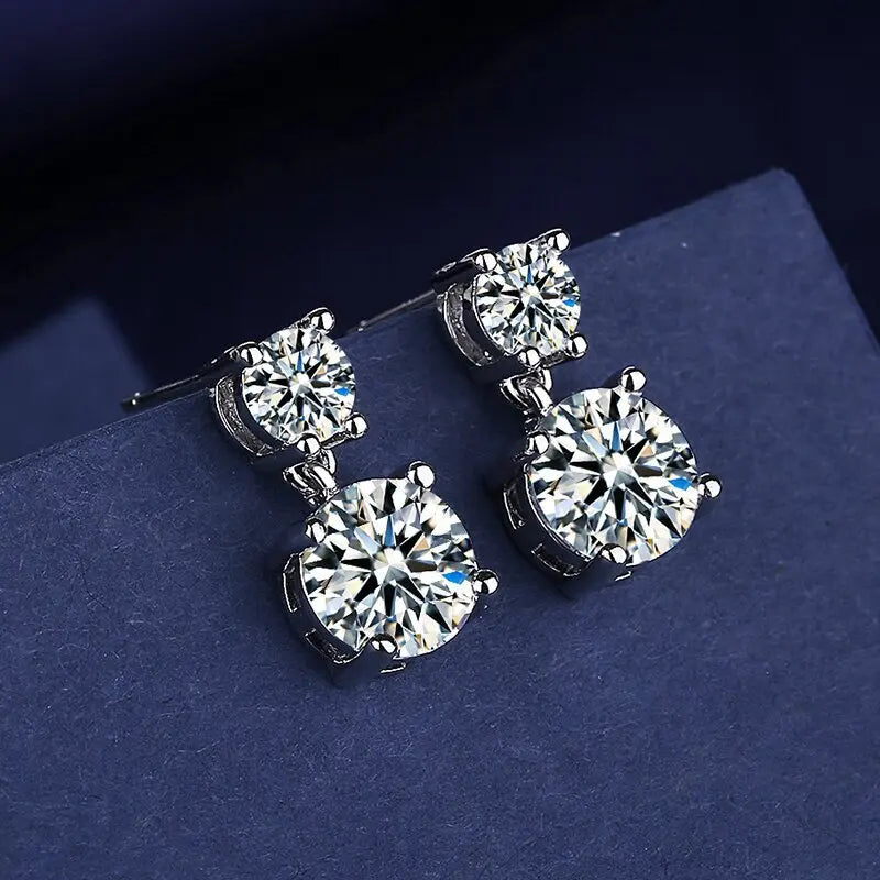 Sterling Silver Crystal CZ Stud Earrings