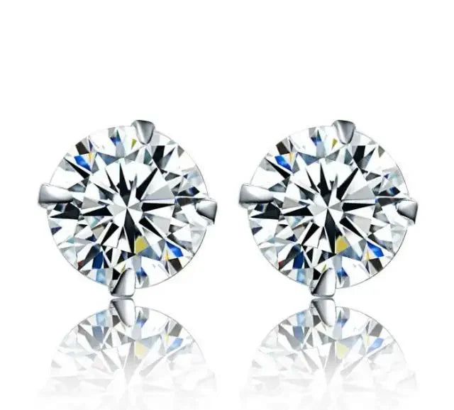 925 Sterling Silver CZ Stud Earrings