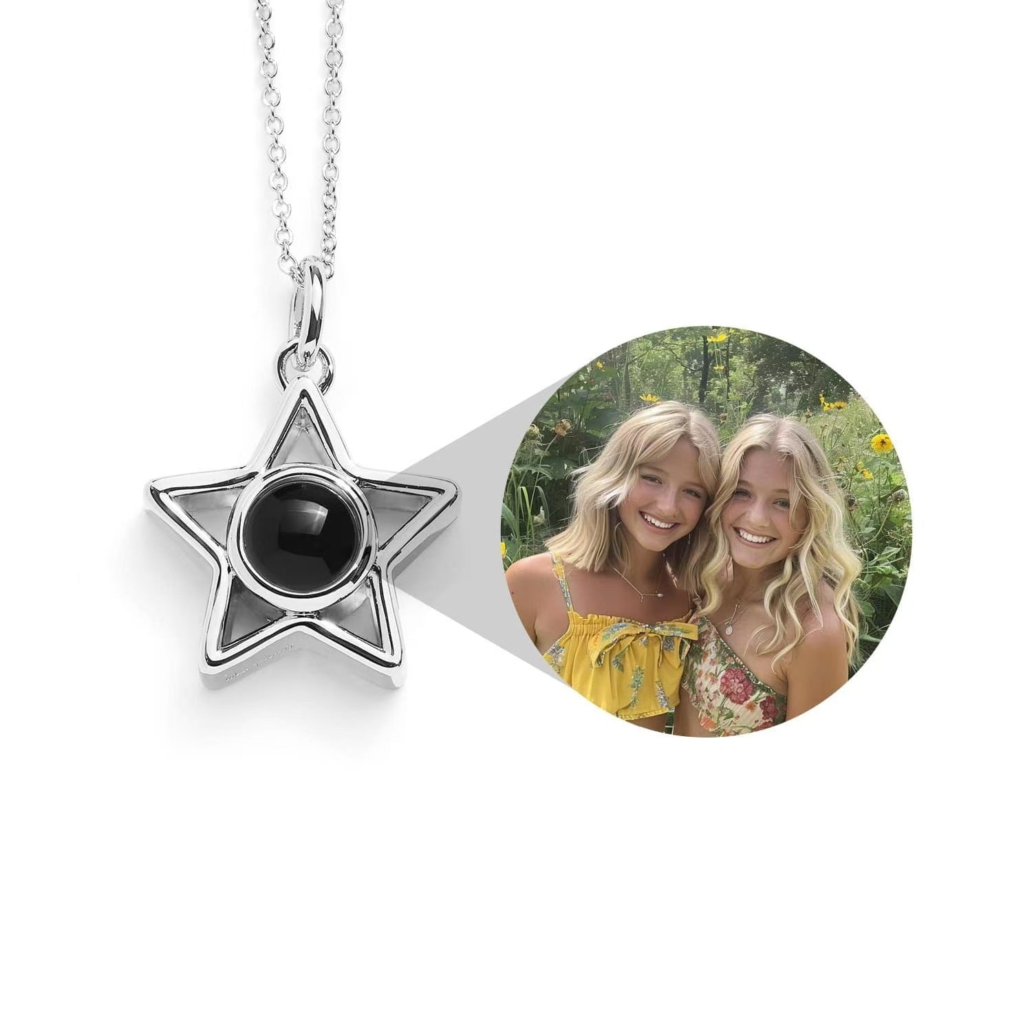 Pentagram Clavicle Chain Projection Pendant Necklace