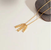 Customized Vertical Name Necklace Personalized Hang Tag Name Jewelry Gift For Mom