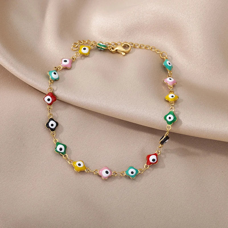 Gold Pearl Chain Anklet For Women