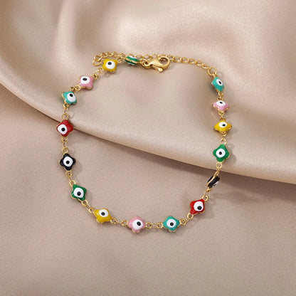 Gold Pearl Chain Anklet For Women