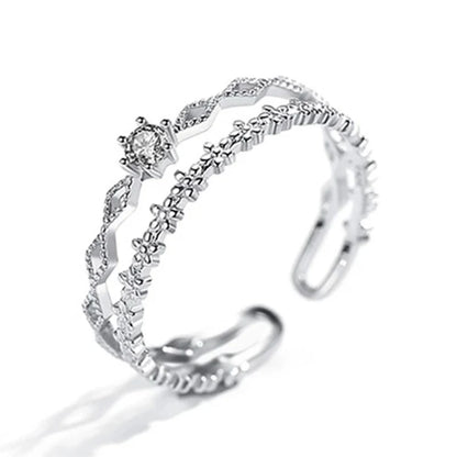 925 Sterling Silver Flower Lace Ring