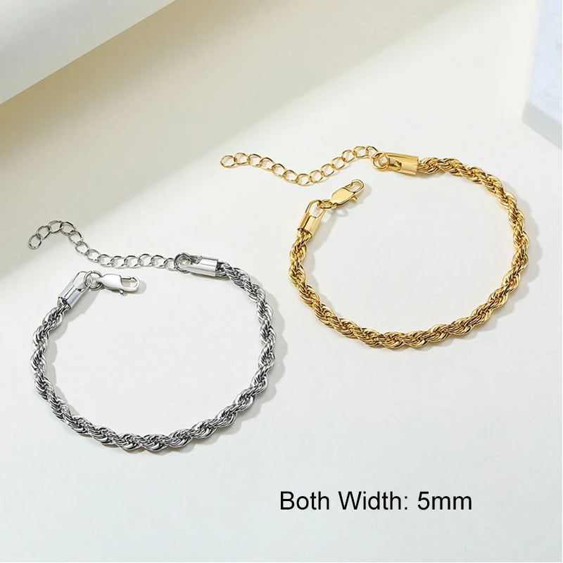 Chic Flash Twisted Rope Chain Bracelets For Women