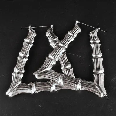 Geometric Bamboo Hoops for Women