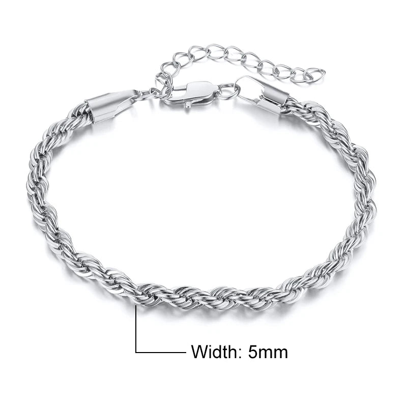 Chic Flash Twisted Rope Chain Bracelets For Women