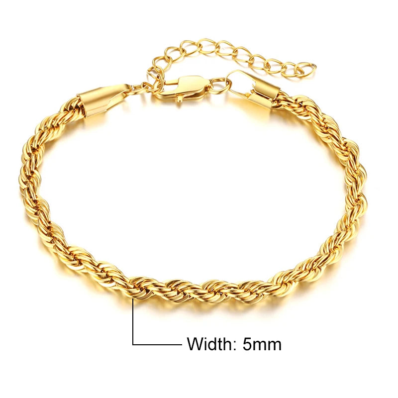 Chic Flash Twisted Rope Chain Bracelets For Women