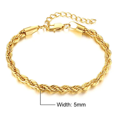 Chic Flash Twisted Rope Chain Bracelets For Women