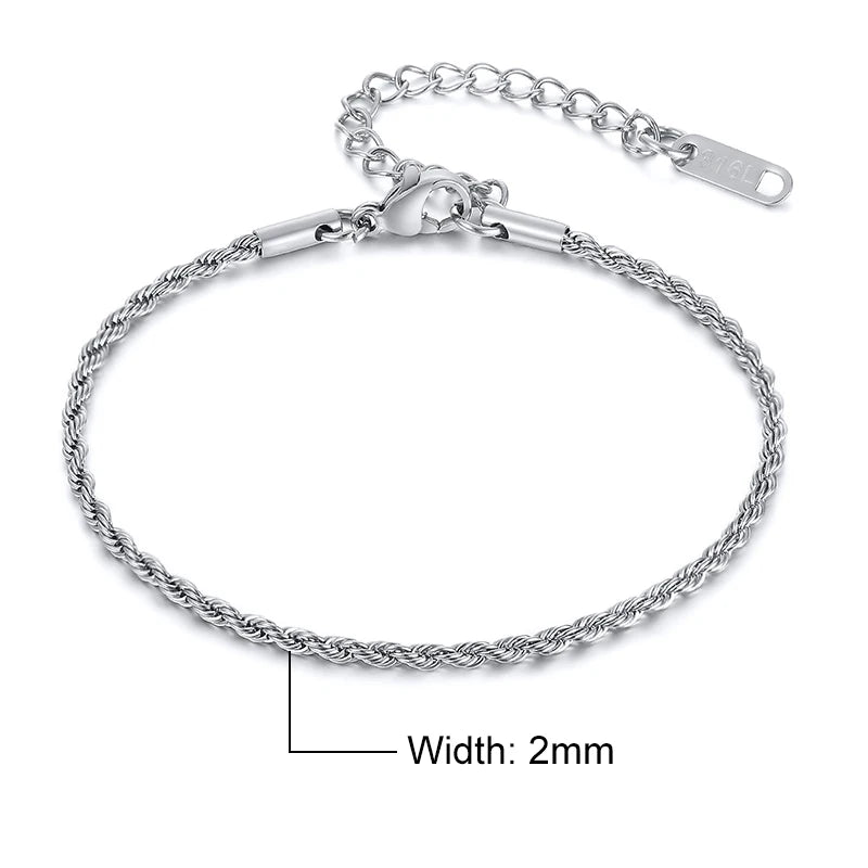 Chic Flash Twisted Rope Chain Bracelets For Women