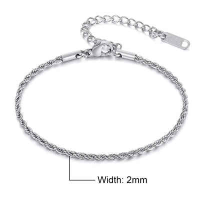 Chic Flash Twisted Rope Chain Bracelets For Women