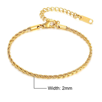 Chic Flash Twisted Rope Chain Bracelets For Women