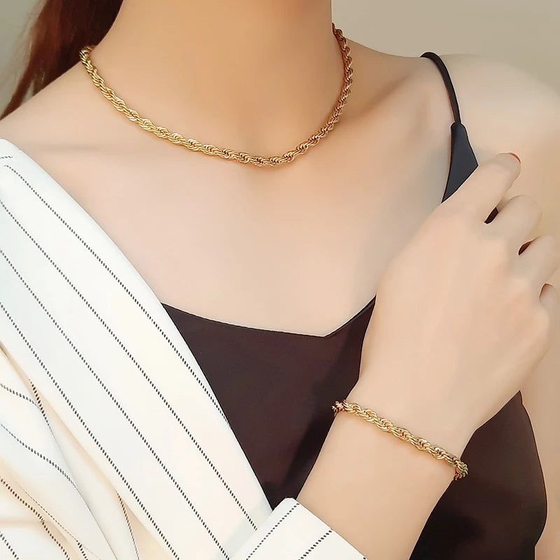 Chic Flash Twisted Rope Chain Bracelets For Women