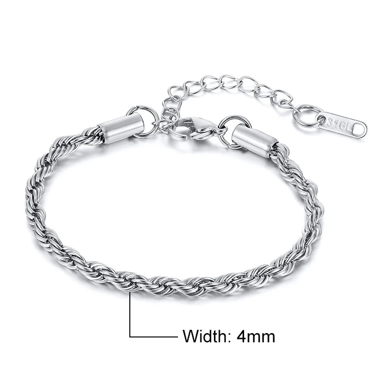 Chic Flash Twisted Rope Chain Bracelets For Women