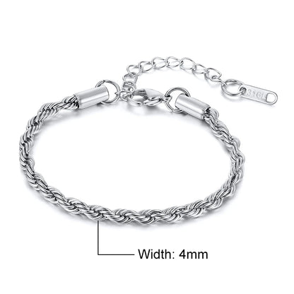Chic Flash Twisted Rope Chain Bracelets For Women