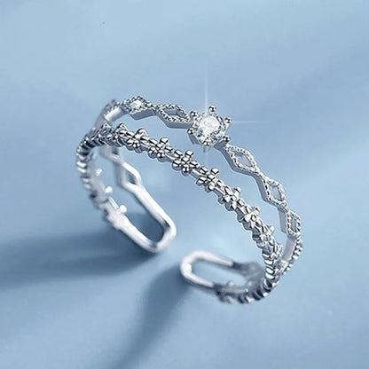925 Sterling Silver Flower Lace Ring