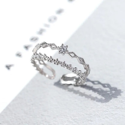 925 Sterling Silver Flower Lace Ring