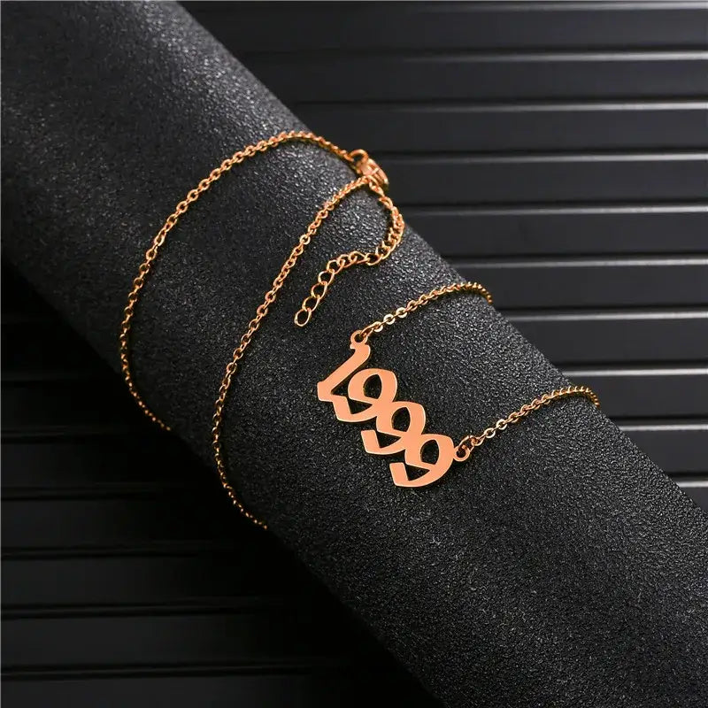 Old English Number Necklace