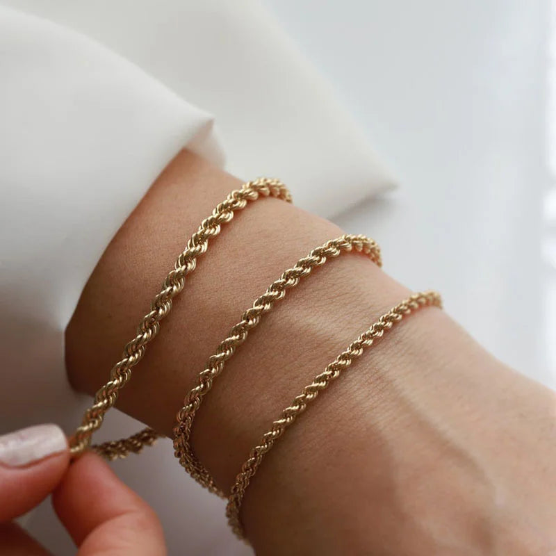 Chic Flash Twisted Rope Chain Bracelets For Women