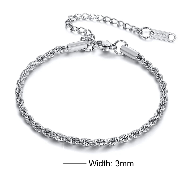 Chic Flash Twisted Rope Chain Bracelets For Women