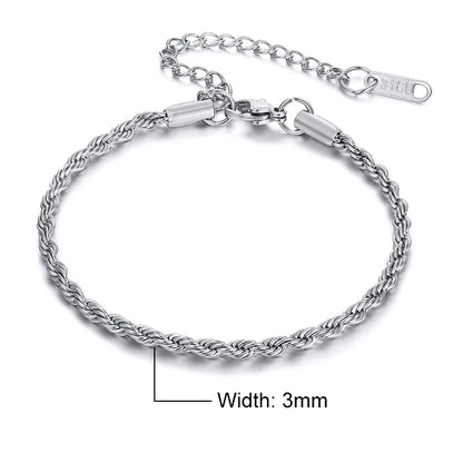Chic Flash Twisted Rope Chain Bracelets For Women