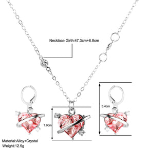Pendant Necklace Earrings Jewelry Suit