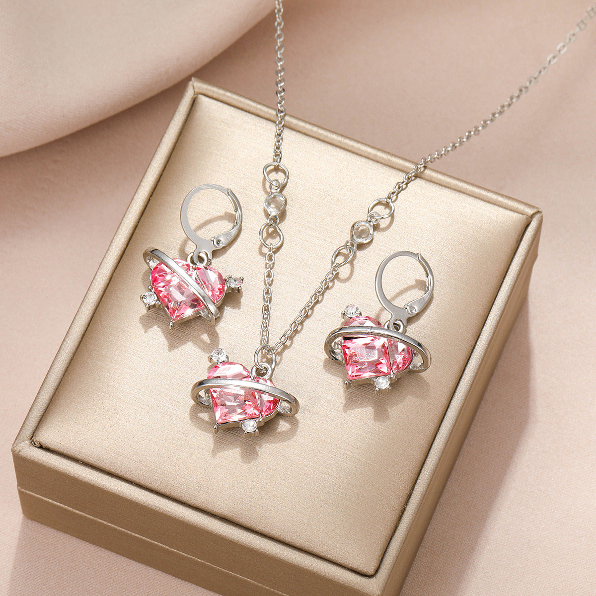 Pendant Necklace Earrings Jewelry Suit