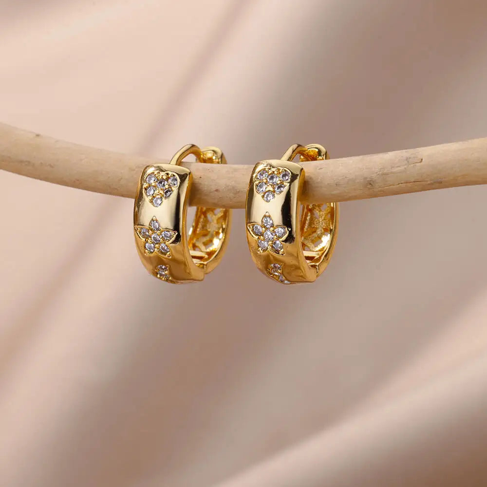 Fashion Zircon Circle Drop Earring For Women