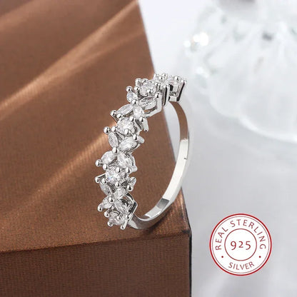 Luxury Female Small Natural Diamond Stone Ring