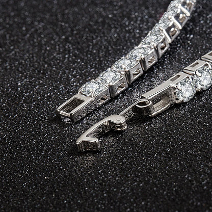 Silver Zircon Tennis Bracelet For Women