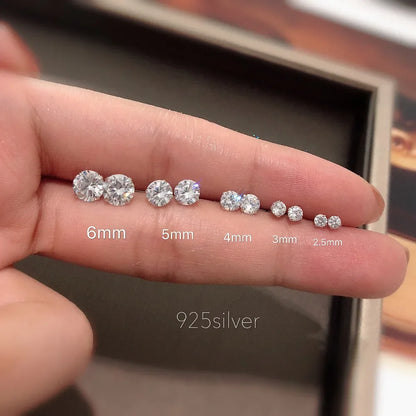 925 Sterling Silver CZ Stud Earrings