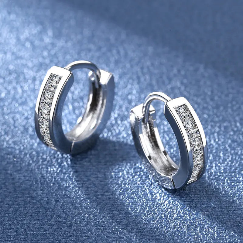 Sterling Silver Crystal CZ Stud Earrings