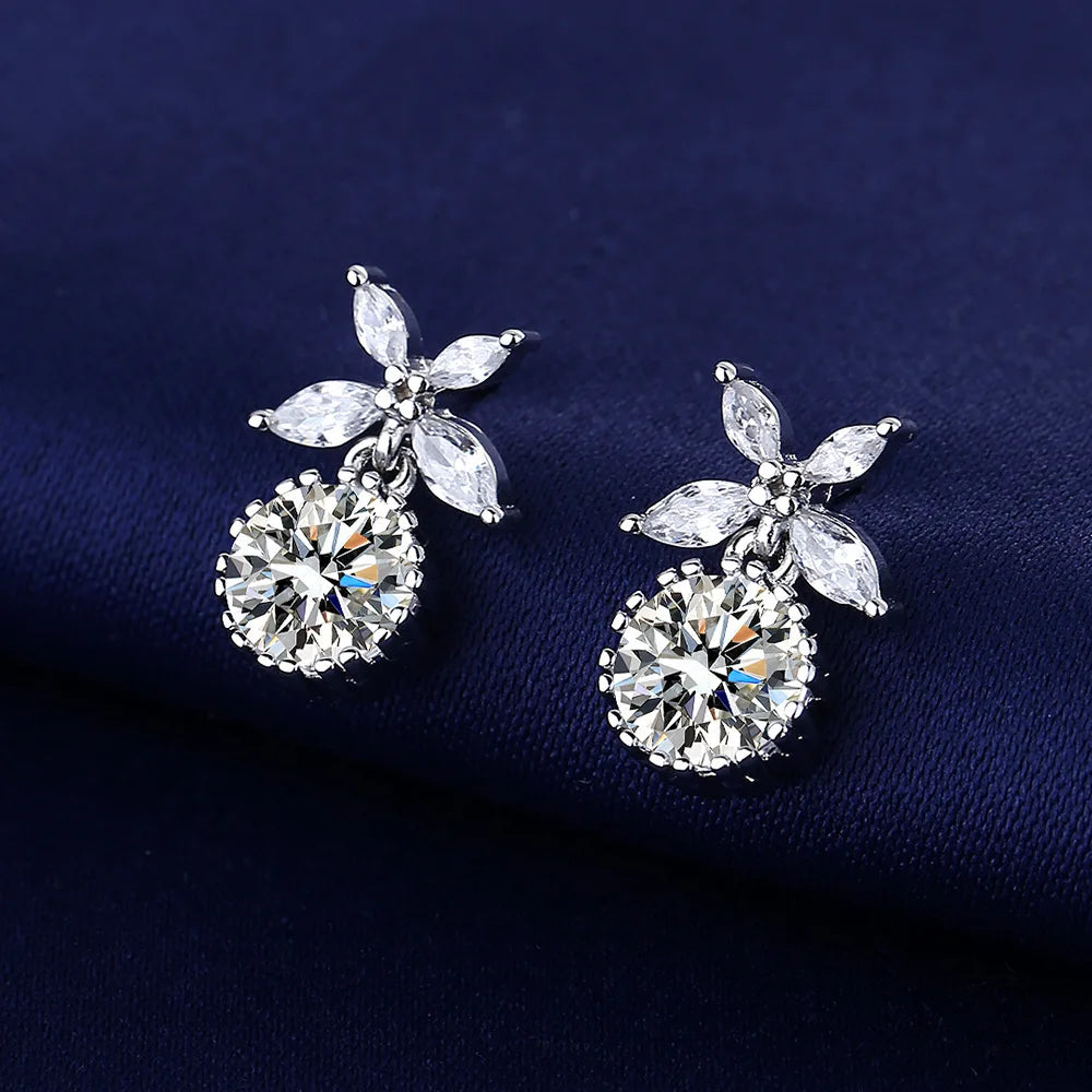 Sterling Silver Crystal CZ Stud Earrings