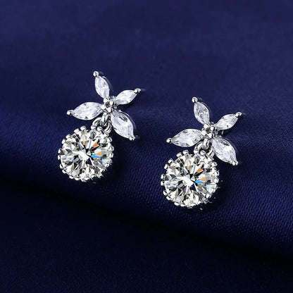 Sterling Silver Crystal CZ Stud Earrings