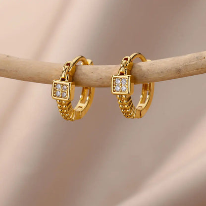 Fashion Zircon Circle Drop Earring For Women