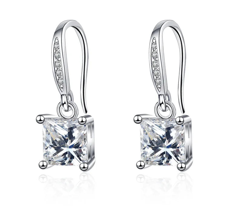 Sterling Silver Crystal CZ Stud Earrings