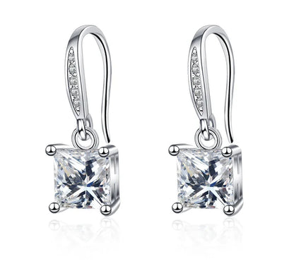 Sterling Silver Crystal CZ Stud Earrings
