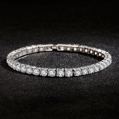 Silver Zircon Tennis Bracelet For Women